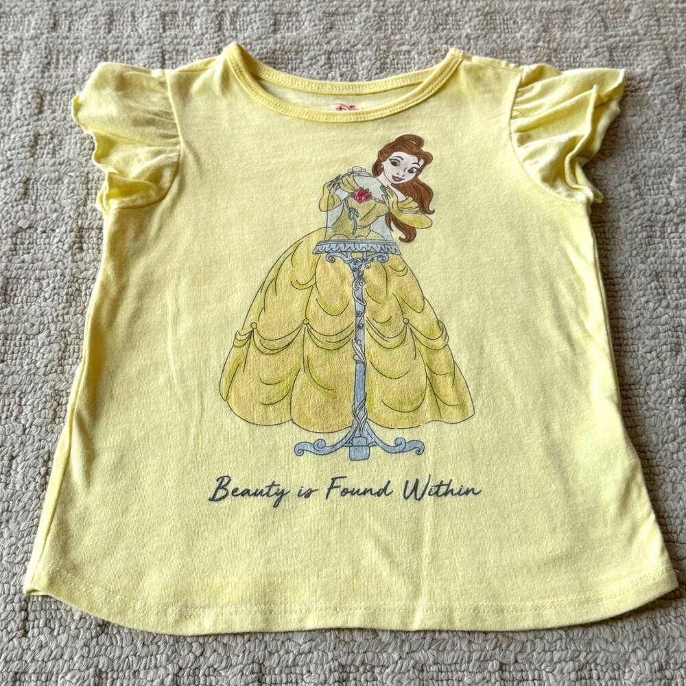 Disney - Girls - Beauty and The Beast - Princess Belle - Short Sleeve Shirt - 4T
